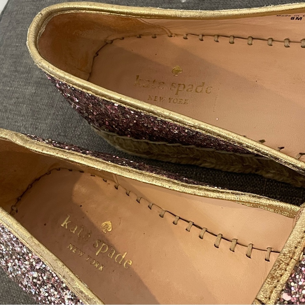 KATE SPADE Linds Too Glitter Leather Espadrille - Size 8 - Picture 7 of 12